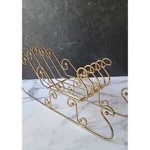 Brass Plated Santa Sleigh Vintage Christmas Decor